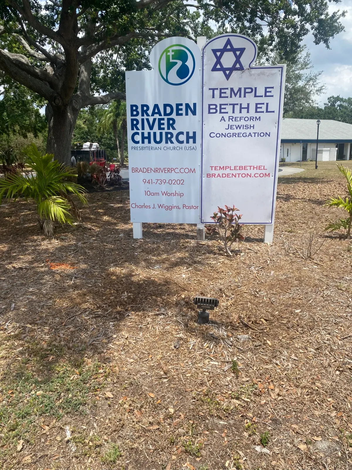 Braden River Church & Temple Beth El — commercial landscaping by JB Family Lawn Care